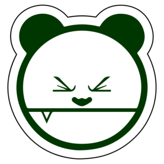 Mad Panda Sticker (Dark Green)